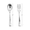 Smarty Had A Party Silver Disposable Plastic Mini Flatware Set - Dessert Spoons and Dessert Forks (960 Guests), 1920PK 790-SVCS-CASE - alternate 2
